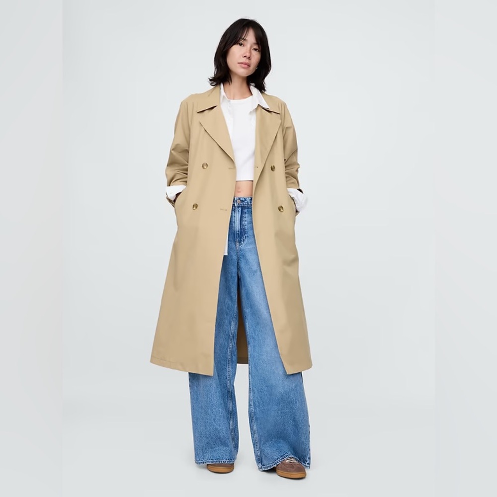 NWT! GAP Khaki Tan Icon Trench Coat - Size Medium #736395